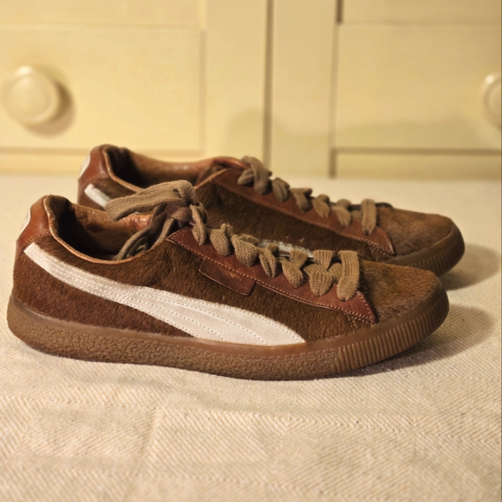 PUMA Walt Clyde Frazier Limited Edition Pony Hair Brown Sneakers Men's 9 Euro 42